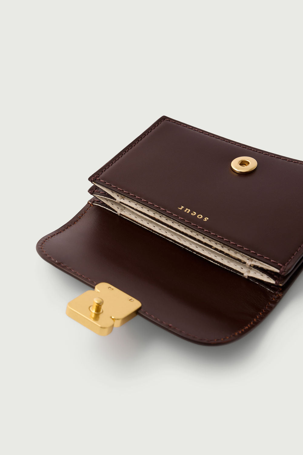 Porte-Cartes Aube - Chocolat - Cuir - Femme