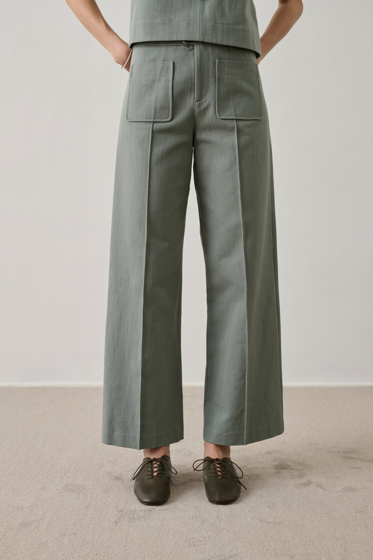 Pantalon Harry - Vert D'Eau - Coton - Femme