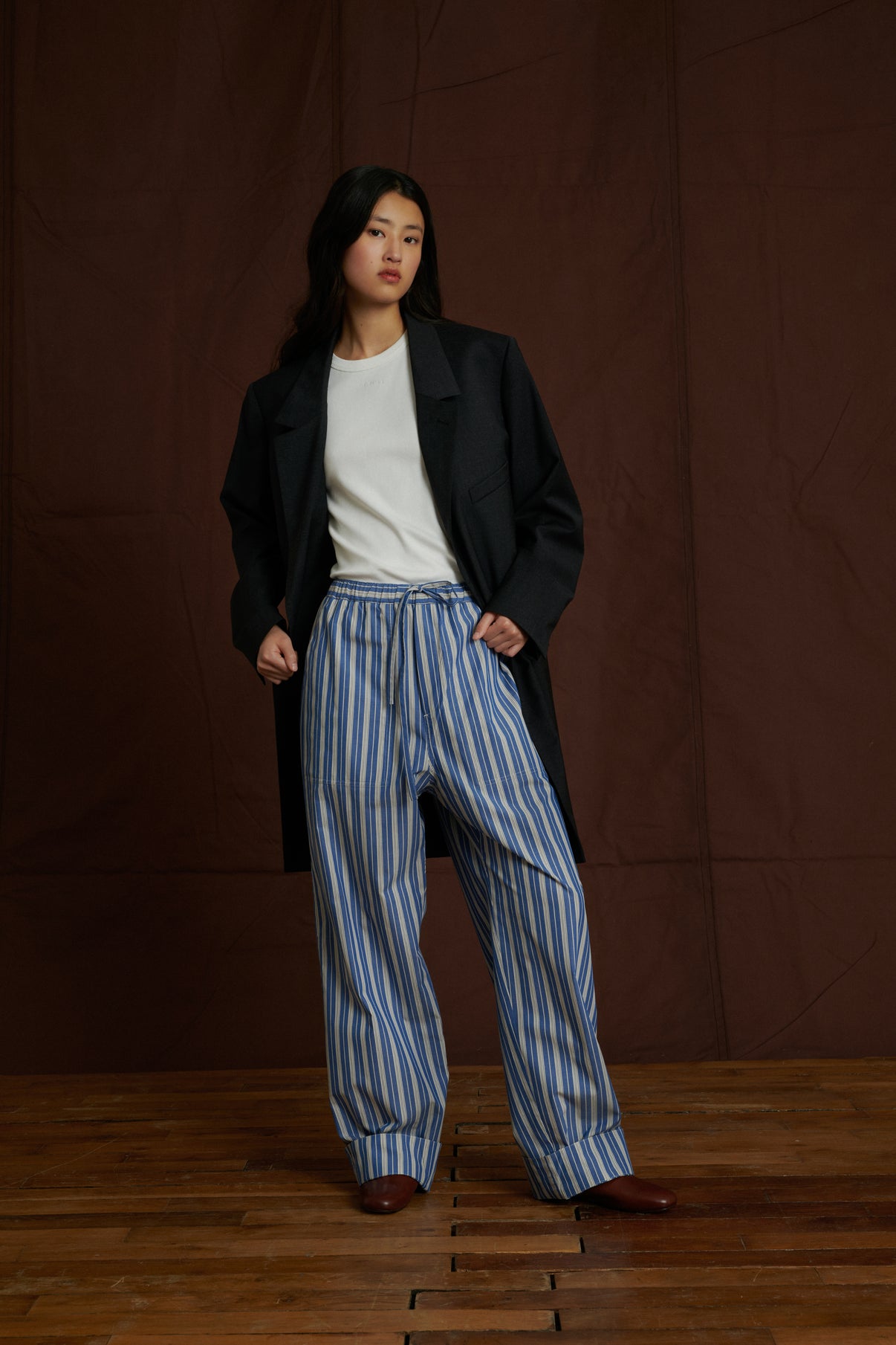 Pantalon Albert - Bleu/Blanc - Coton - Femme vue 5