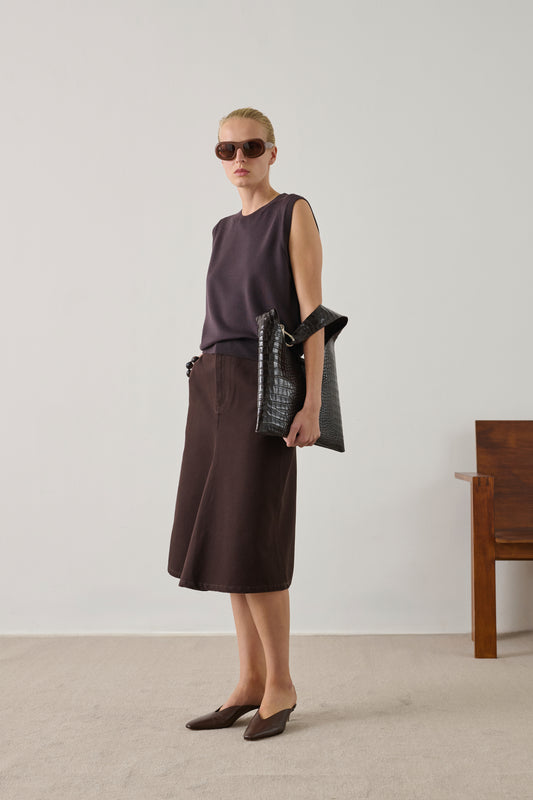 Sac Cosima Mini - Marron Foncé - Cuir - Femme