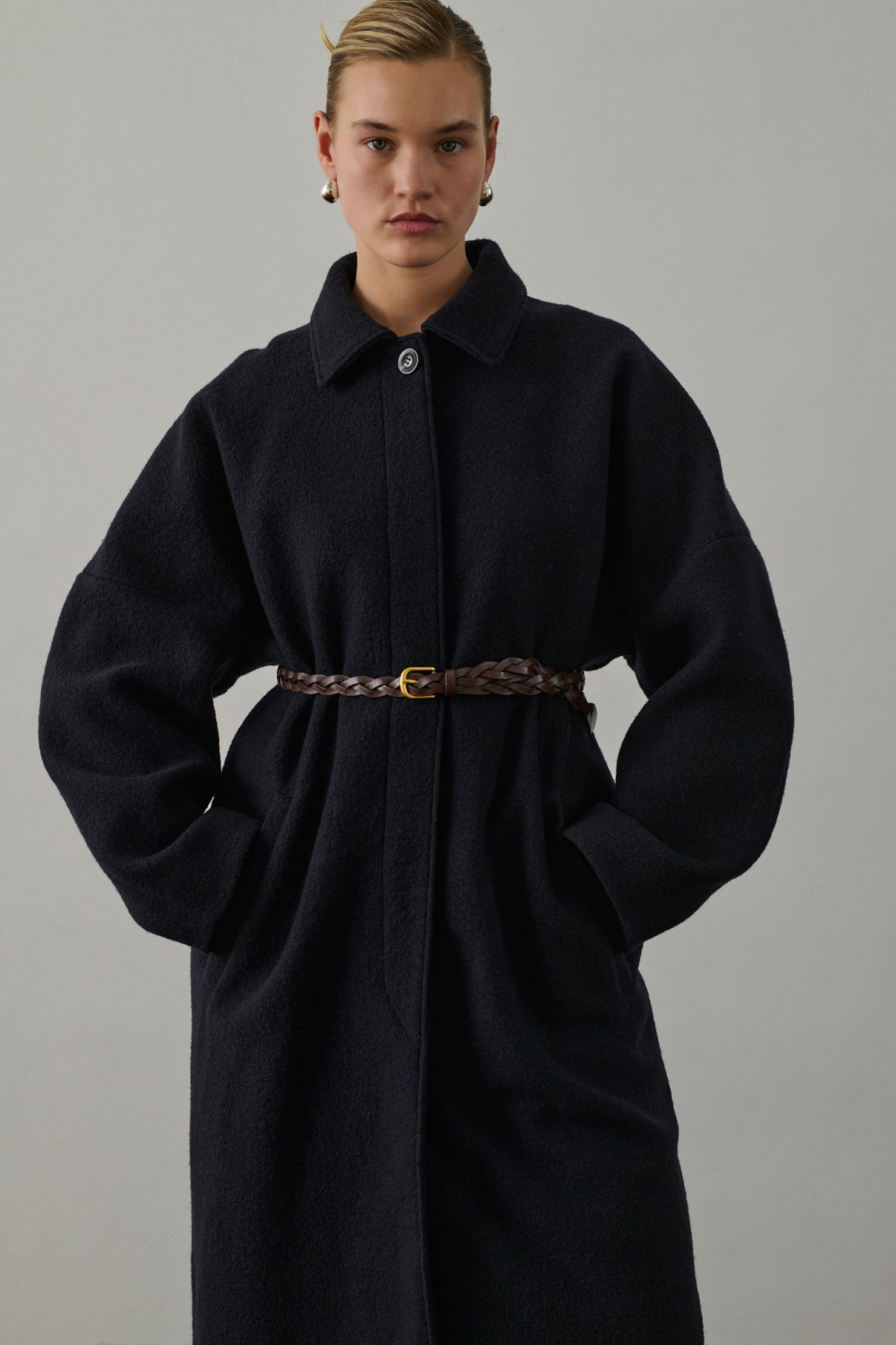 Ceinture Gallic - Chocolat - Cuir - Femme vue 2